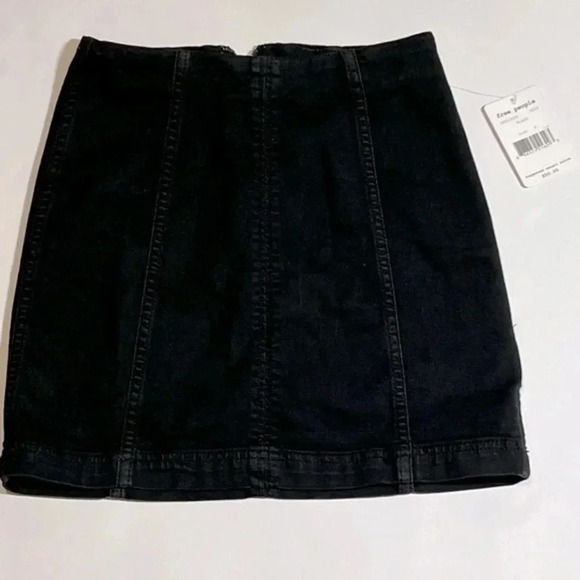 Free People Black Denim Mini Skirt size 0 NWT - Picture 1 of 2